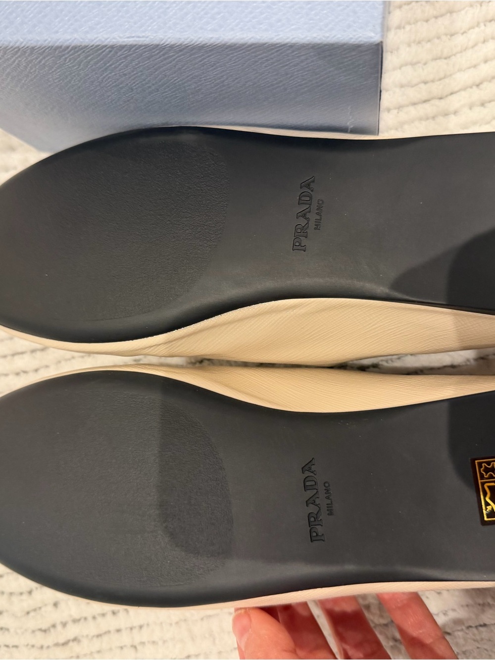 Prada Nappa Leather Double-Strap Triangle Logo Mary Janes- worn once, too small - Picture 3 of 5